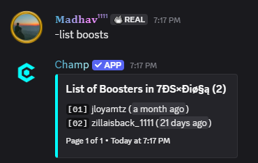 List Boosts Command Preview