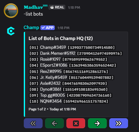 List Bots Command Preview