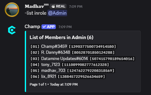List Inrole Command Preview