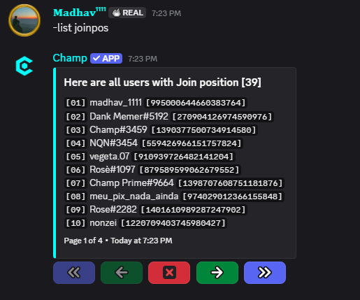 List Joinpos Command Preview