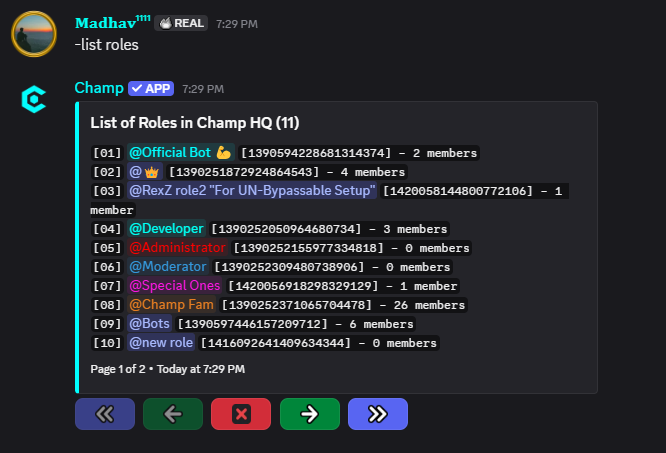 List Roles Command Preview