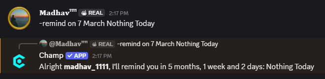 Reminder Command Preview