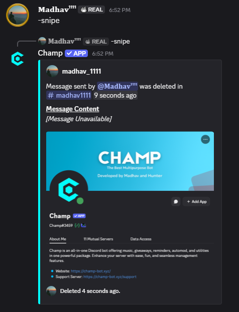 Snipe Command Preview