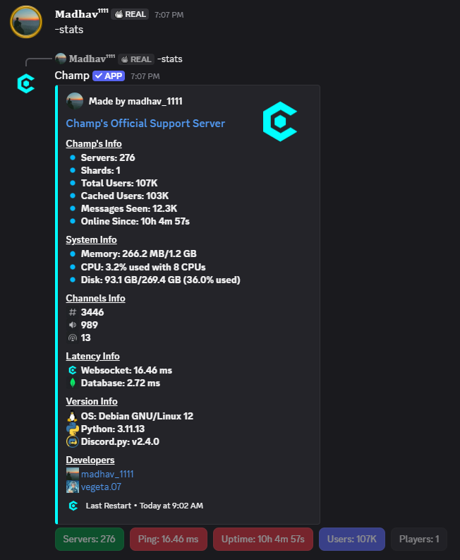Stats Command Preview